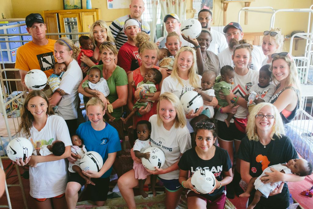 Members of the Logan Lynx visit an orphanage in Osun State, Nigeria after completing the first team Save-A-Thon For african trip just weeks before the Chibok Girls were kidnapped by Boko Haram.